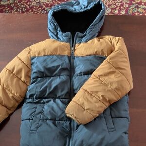 Boys Size 6/7 Swiss Tech Winter Coat Blue Brown